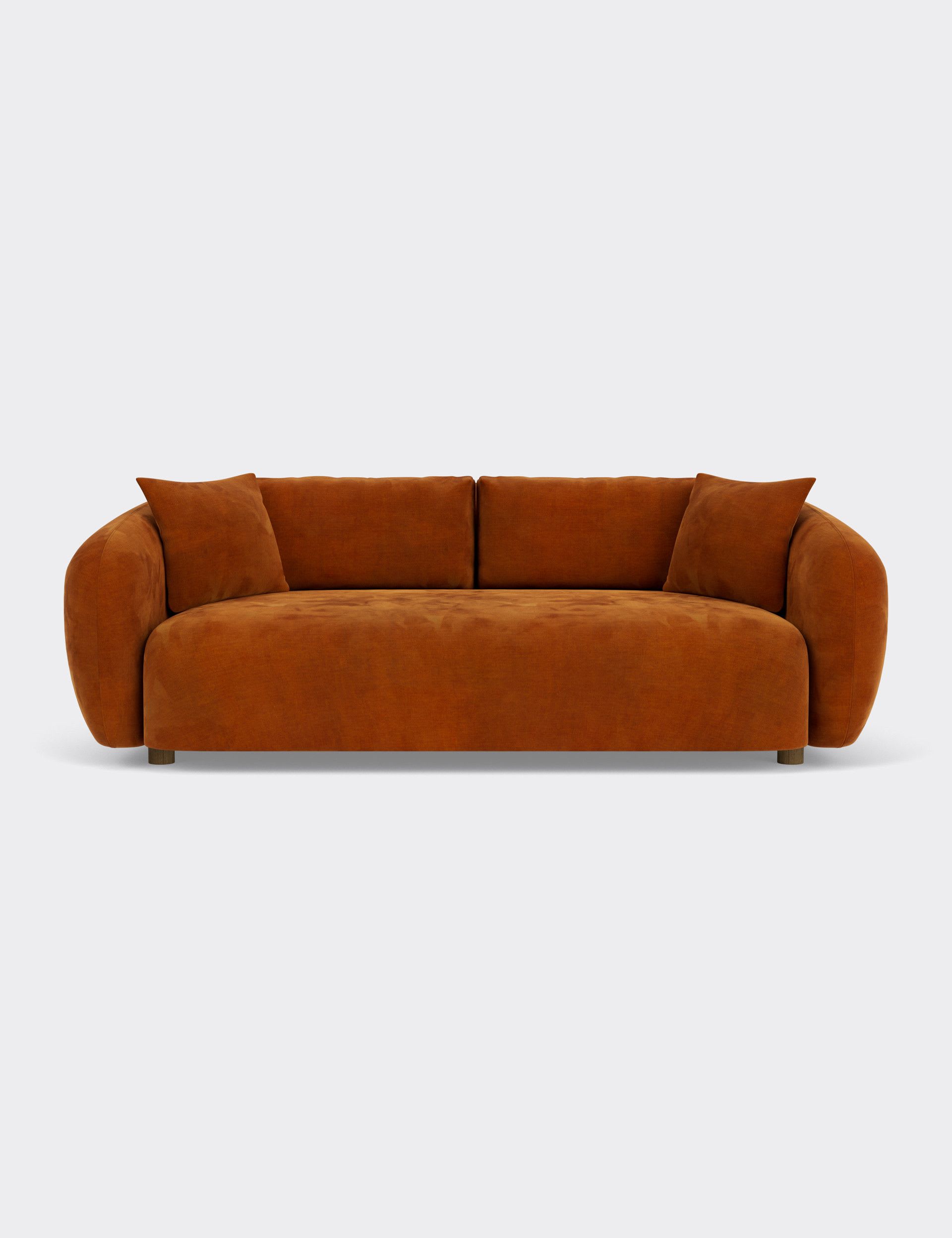 Cocoon Chenille 3 Seater Curved Sofa - Image 2