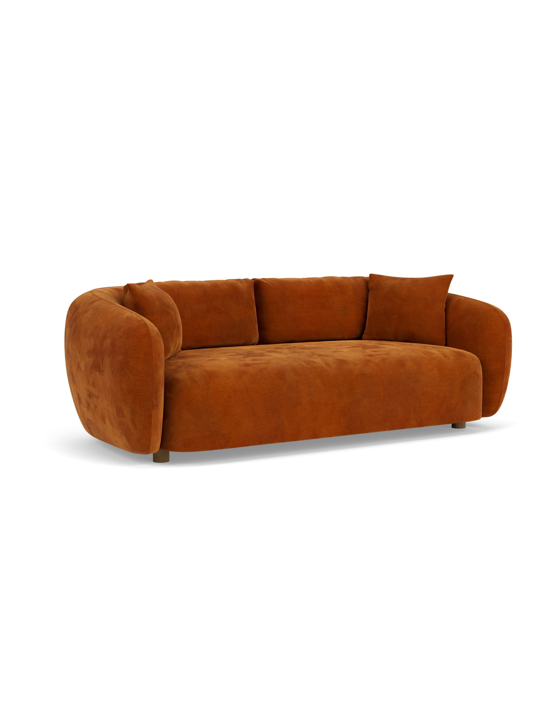 Cocoon Chenille 3 Seater Curved Sofa - Image 3