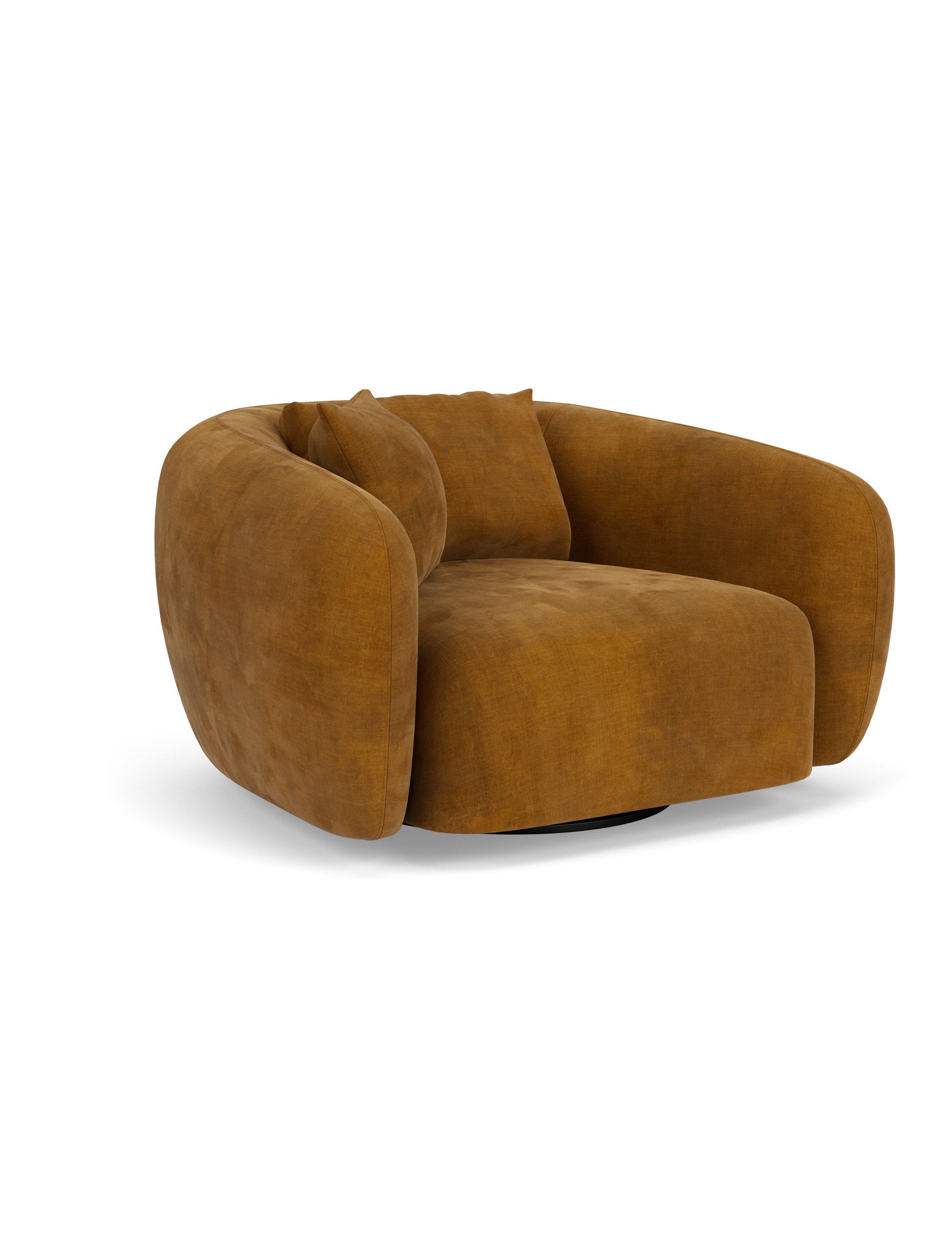 Cocoon Chenille Swivel Snuggle Chair - Image 3