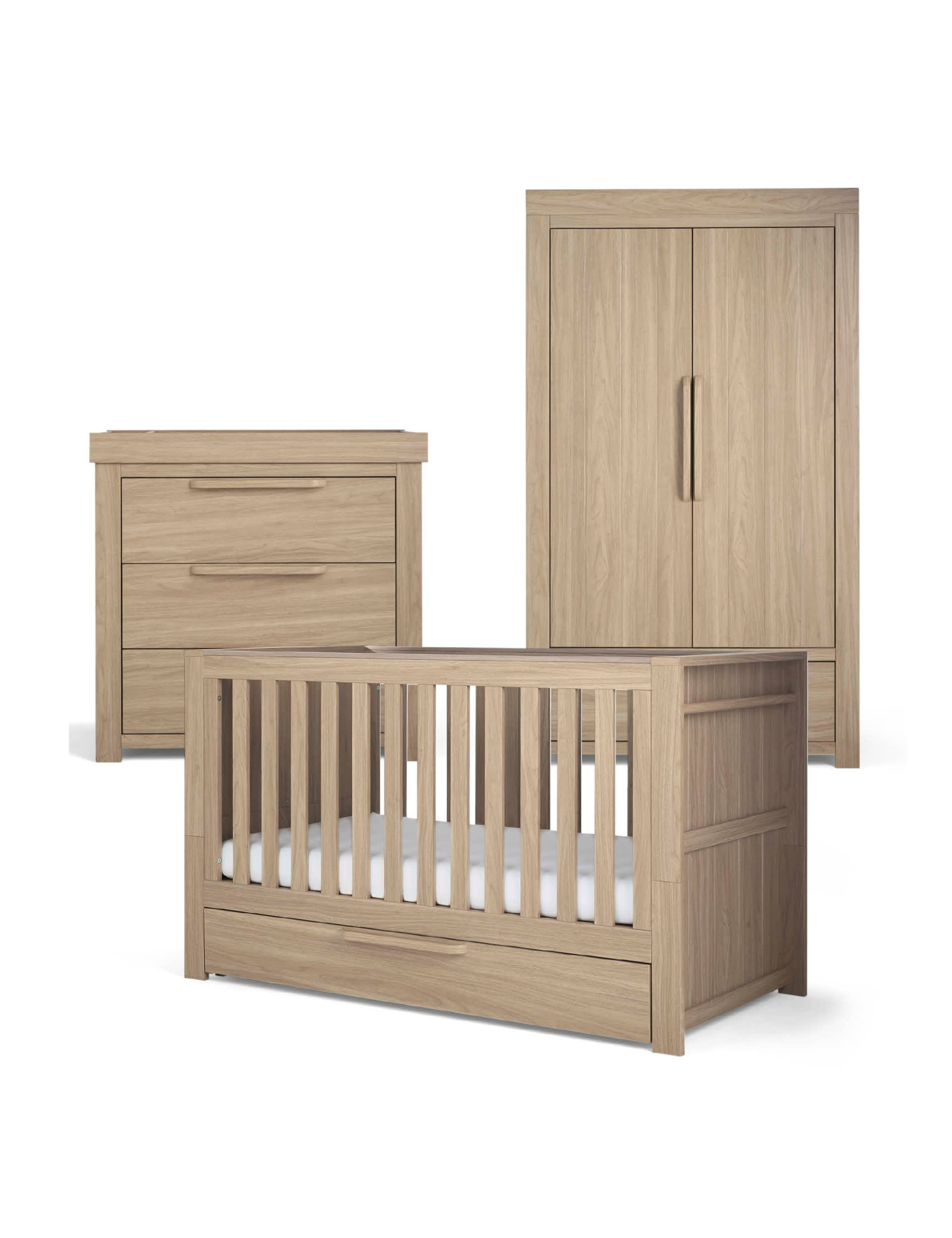 Franklin 3 Piece Cot Bed, Dresser & Wardrobe - Image 2