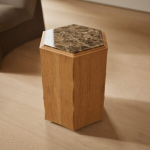 Hex Marble Top Side Table