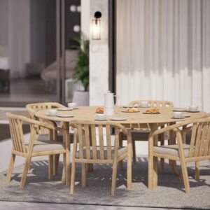 Maris 6 Seater Round Wood Dining Set