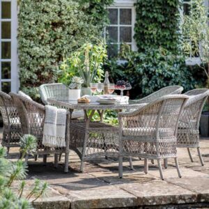 Menton 6 Seater Oval Garden Table and Chairs