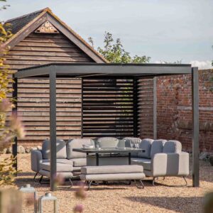 Messina Slatted Metal Rectangular Pergola