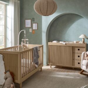 Oska Cot Bed & Wide Dresser Changer