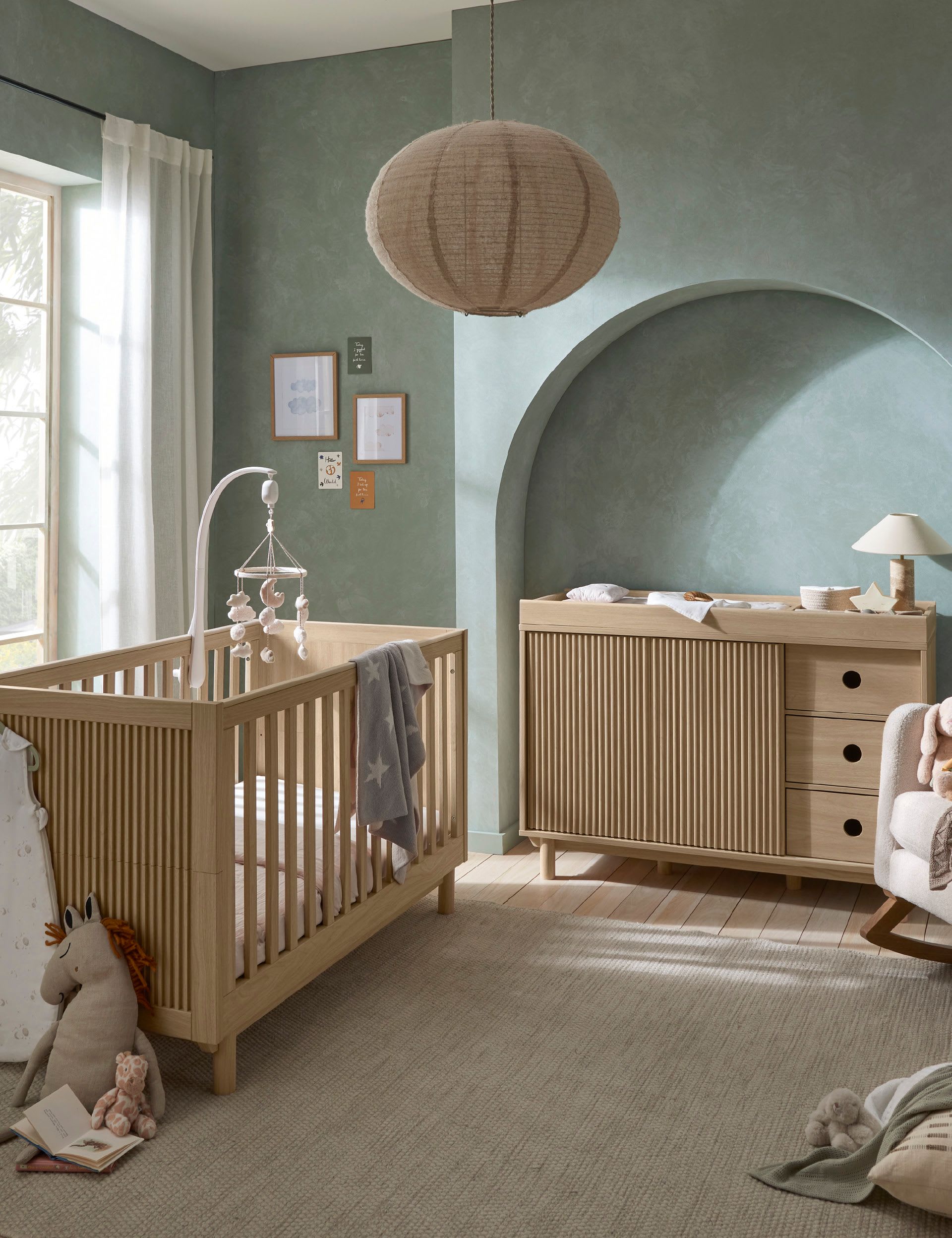 Oska Cot Bed & Wide Dresser Changer