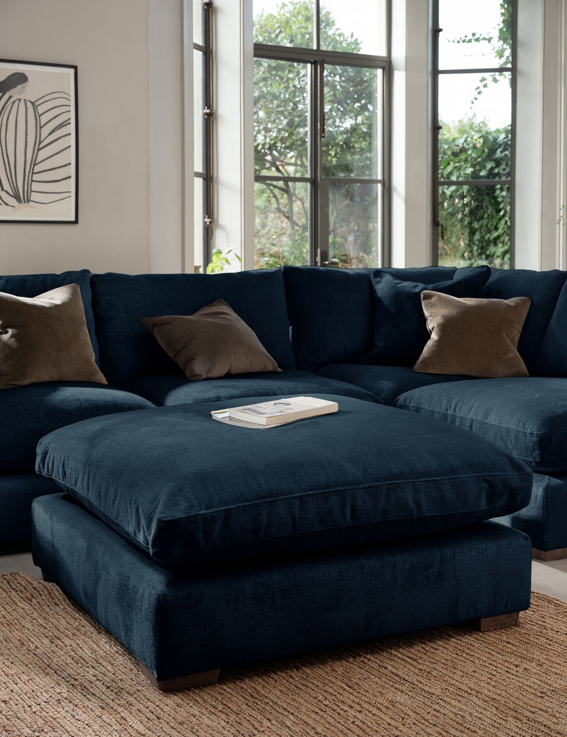 Palmer Textured Chenille Footstool