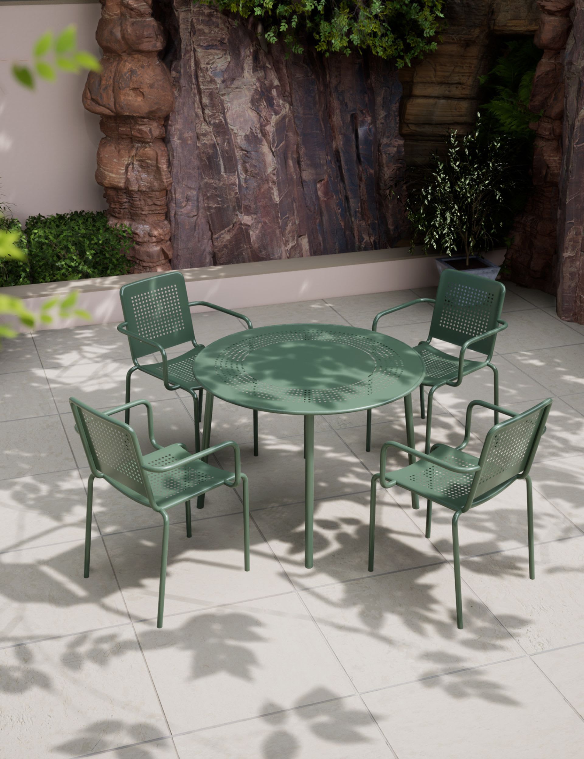 Porto 4 Seater Round Dining Set