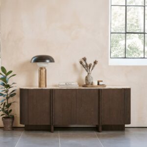 Roka Wood & Marble 4 Door Sideboard
