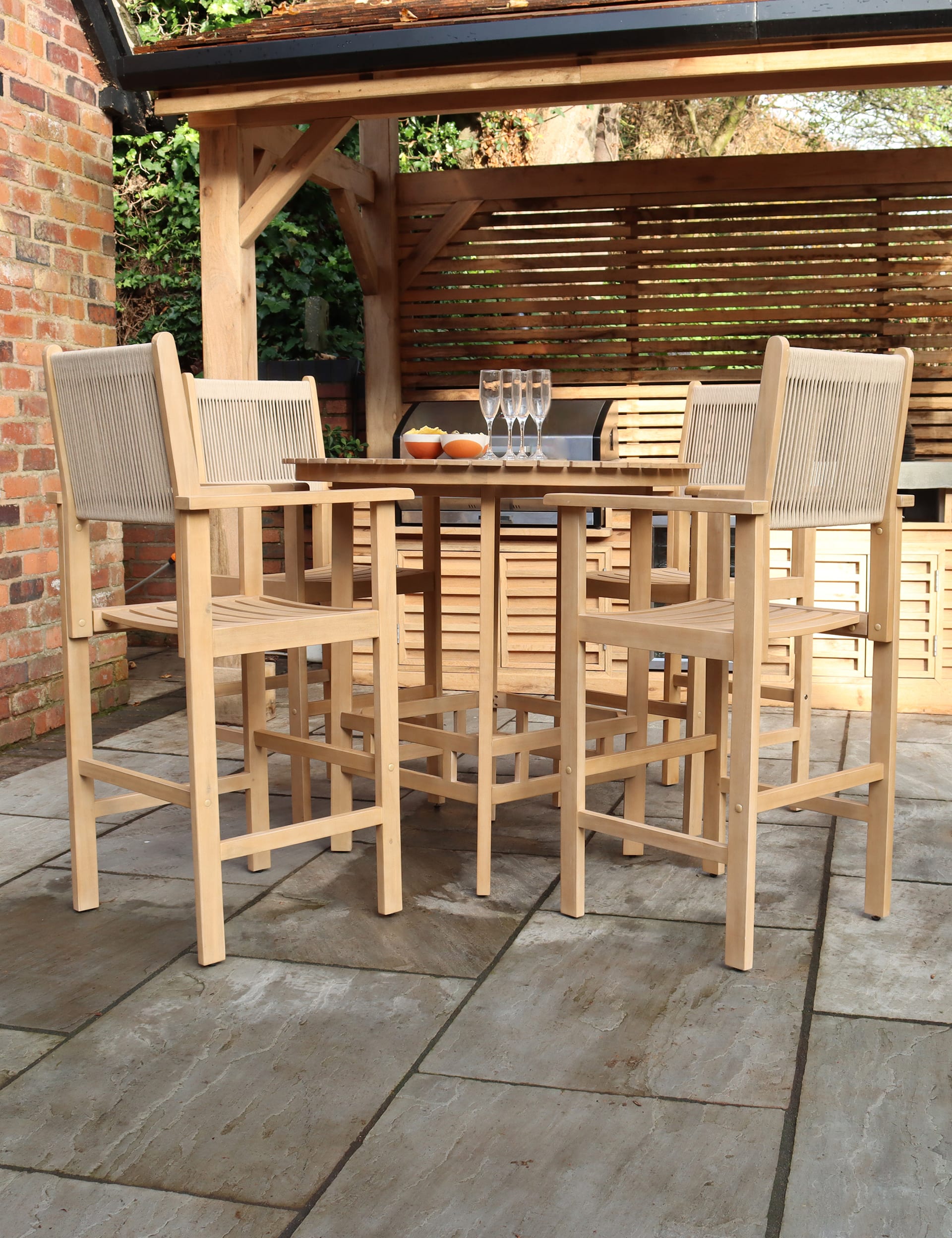 Roma 4 Seater Garden Bar Set - Image 2