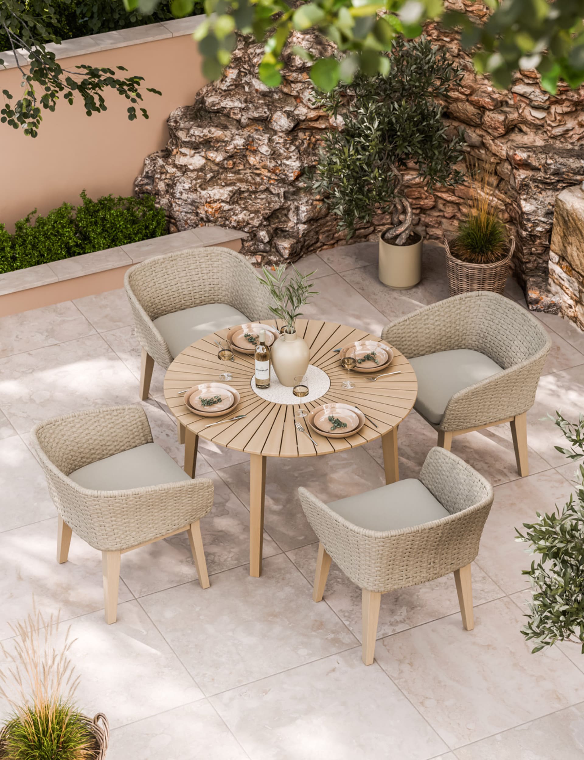 Roma 4 Seater Sunray Garden Dining Set