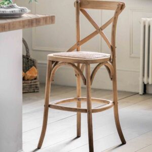 Set of 2 Rattan Bar Stools