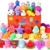 30 Pack Squishy Toys, Kawaii Squishies Party Favors for Kids 4-8 8-12 Treasure Box Toys for Classroom Birthday Xmas Gifts Goodie Bag Mini Animals...