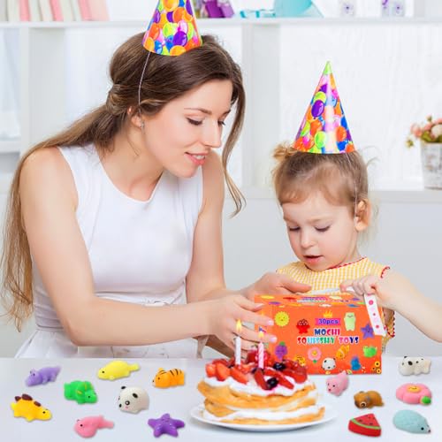 30 Pack Squishy Toys, Kawaii Squishies Party Favors for Kids 4-8 8-12 Treasure Box Toys for Classroom Birthday Xmas Gifts Goodie Bag Mini Animals...