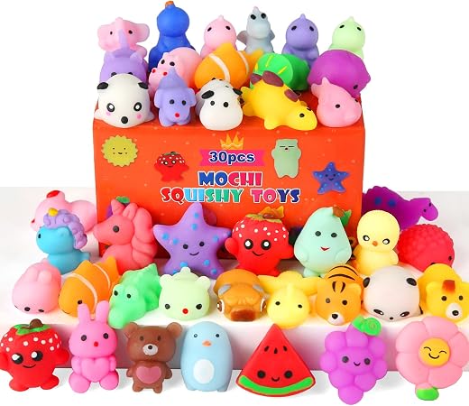 30 Pack Squishy Toys, Kawaii Squishies Party Favors for Kids 4-8 8-12 Treasure Box Toys for Classroom Birthday Xmas Gifts Goodie Bag Mini Animals...