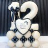 40 Inch Beige Number 1 Balloon for 1st Birthday Decoration, Large Self Inflating Cream Foil Number Balloons 0-9 for Boys Girls, White Sand 1 Helium...