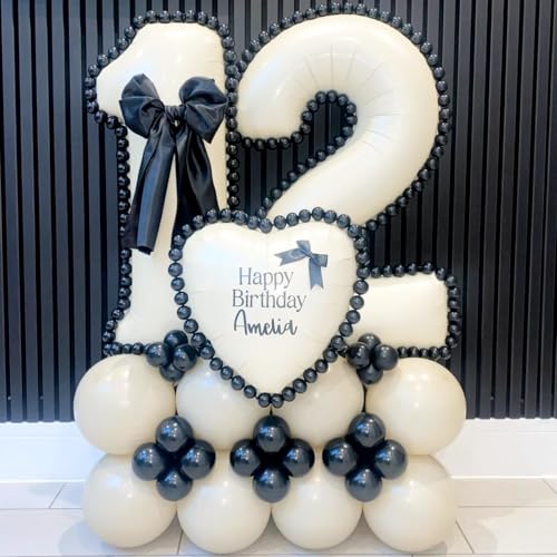 40 Inch Beige Number 1 Balloon for 1st Birthday Decoration, Large Self Inflating Cream Foil Number Balloons 0-9 for Boys Girls, White Sand 1 Helium...
