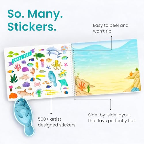 Animals Habitat 500+ Kids Sticker Book by Cupkin Toddler Airplane Travel Activity Coloring and Sticker Book, Road Trip Essentials, 12 Coloring...