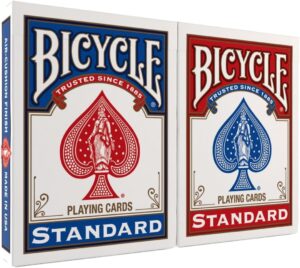 Bicycle Standard Playing Cards, Standard Poker Size Deck of Cards, Red & Blue (2 Pack), Classic Cards for Poker, Blackjack, Family Game Night &...