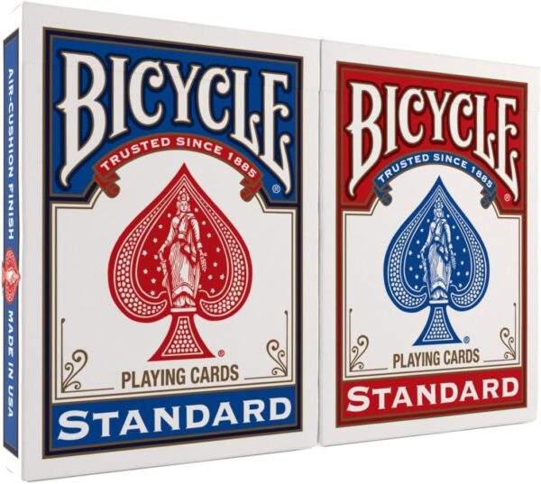 Bicycle Standard Playing Cards, Standard Poker Size Deck of Cards, Red & Blue (2 Pack), Classic Cards for Poker, Blackjack, Family Game Night &... Bicycle Standard Playing Cards, Standard Poker Size Deck of Cards, Red & Blue (2 Pack), Classic Cards for Poker, Blackjack, Family Game Night &...