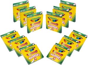 Crayola Broad Line Markers (12pk), Assorted Bulk Markers for Kids, Arts & Crafts Supplies for Coloring Books, Construction Paper, Ages 3+