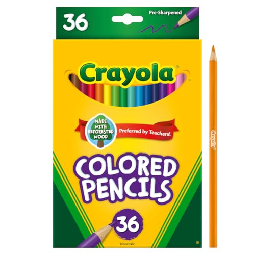 Crayola Colored Pencils (36ct), Kids Pencil Set, Pre-Sharpened Coloring Book Pencils for Kids & Adults, Arts & Crafts Supplies, Coloring Gift, Ages 3+ Crayola Colored Pencils (36ct), Kids Pencil Set, Pre-Sharpened Coloring Book Pencils for Kids & Adults, Arts & Crafts Supplies, Coloring Gift, Ages 3+