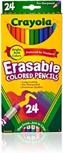 Crayola Erasable Colored Pencils (24ct), Kids Coloring Pencils for Coloring Books, Assorted Colors, Arts & Crafts Supplies, Gifts, Ages 6, 7, 8 Crayola Erasable Colored Pencils (24ct), Kids Coloring Pencils for Coloring Books, Assorted Colors, Arts & Crafts Supplies, Gifts, Ages 6, 7, 8