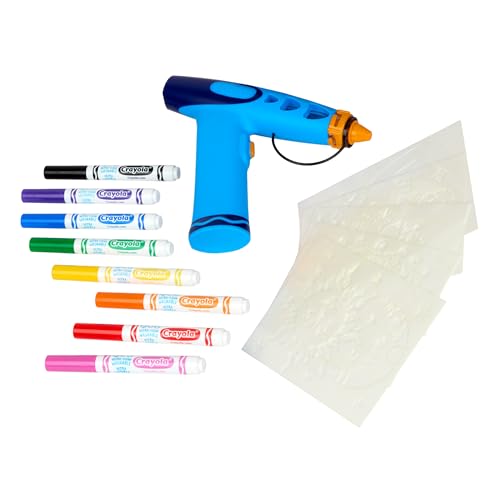 Crayola Marker Airbrush Spray Art Kit, Battery-Powered Sprayer with 8 Washable Markers & 5 Stencils, DIY Craft Set, Ages 6+