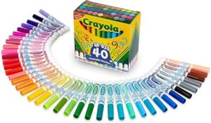 Crayola Ultra Clean Washable Markers (40ct), Teacher School Supplies for Kids, Broad Line Colored Markers, Coloring Book & Art Marker Set, Ages 3+ Crayola Ultra Clean Washable Markers (40ct), Teacher School Supplies for Kids, Broad Line Colored Markers, Coloring Book & Art Marker Set, Ages 3+