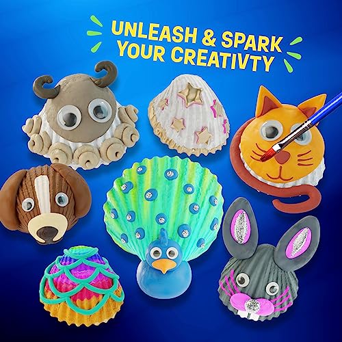 Dan&Darci Kids Sea Shell Painting Kit - Arts & Crafts for Kids - Gifts for Boys and Girls Ages 6-8, 8-12 - Craft Activities Kits - Creative Art...