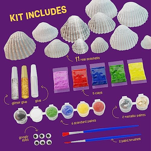 Dan&Darci Kids Sea Shell Painting Kit - Arts & Crafts for Kids - Gifts for Boys and Girls Ages 6-8, 8-12 - Craft Activities Kits - Creative Art...
