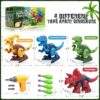 Dinosaur Toys for 3, 4, 5, 6, 7 Year Old Boys, Take Apart Toys with Electric Drill for Kids, STEM Educational Construction Building Toy, Ideal...