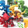 Dinosaur Toys for 3, 4, 5, 6, 7 Year Old Boys, Take Apart Toys with Electric Drill for Kids, STEM Educational Construction Building Toy, Ideal...