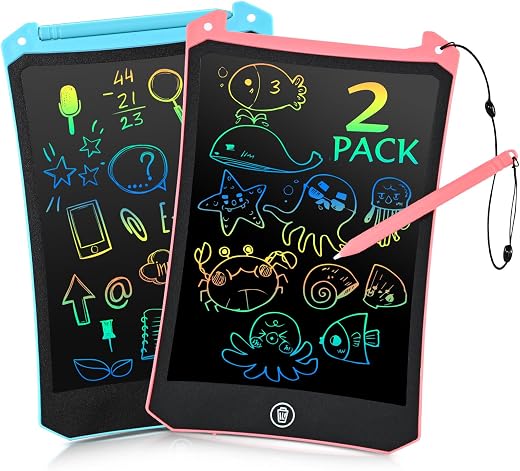 EooCoo Toddler Toys, LCD Writing Tablet for Kids 2 Pack, Toddler Travel Essentials Drawing Pad, Mess Free Coloring Books, Road Trip Activities, Age...