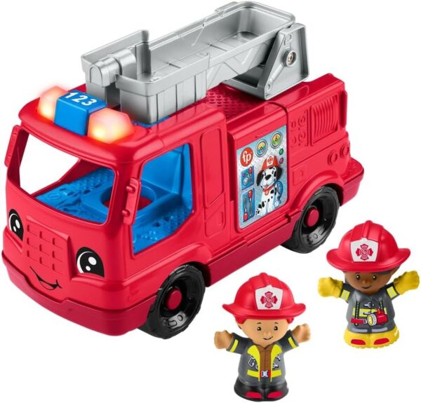 Fisher-Price Little People Toddler Toy Fire Truck Musical Push-Along Vehicle with 2 Figures for Pretend Play Ages 1+ Years Fisher-Price Little People Toddler Toy Fire Truck Musical Push-Along Vehicle with 2 Figures for Pretend Play Ages 1+ Years