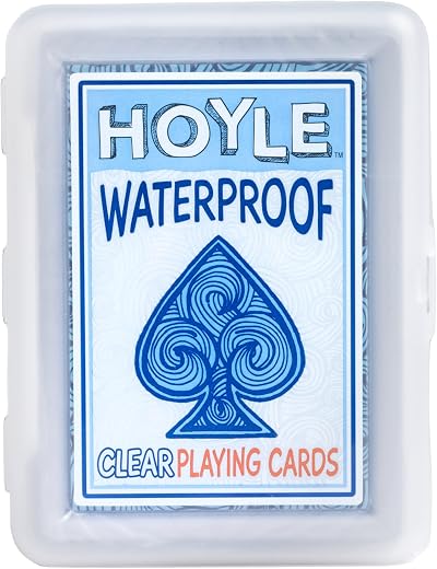 Hoyle Waterproof Playing Cards, Clear Plastic Deck of Cards for Outdoor Card Games, Camping, Beach, Pool & Travel Games (1 Deck) | playing-cards Hoyle Waterproof Playing Cards, Clear Plastic Deck of Cards for Outdoor Card Games, Camping, Beach, Pool & Travel Games (1 Deck) | playing-cards