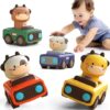 iPlay, iLearn Press to Go Car Toys for Toddlers 1-3, Baby Animal Racing Cars, Infant Play Vehicle Set, Baby Push Go Friction Car Toys for 6-9-12-18...