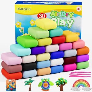Ixiaoyoo Air Dry Clay, 30 Colors Modeling Clay for Kids, DIY Model Crafts Toys with Sculpting Tools, Soft & Non-Sticky, School Projects & Home... Ixiaoyoo Air Dry Clay, 30 Colors Modeling Clay for Kids, DIY Model Crafts Toys with Sculpting Tools, Soft & Non-Sticky, School Projects & Home...