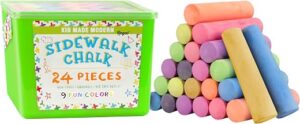 Kid Made Modern Non Toxic Sidewalk Chalk Bucket (24 Count) - Washable Colored Chalk Bulk Set for Kids and Toddlers Outdoor Games Kid Made Modern Non Toxic Sidewalk Chalk Bucket (24 Count) - Washable Colored Chalk Bulk Set for Kids and Toddlers Outdoor Games