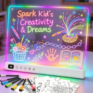 Led Drawing Board with 13 Light Effects, 16" Rechargeable Glow Doodle LED Note Board with Colors, Neon Light Up Drawing Tablet Gifts for Kids for... Led Drawing Board with 13 Light Effects, 16" Rechargeable Glow Doodle LED Note Board with Colors, Neon Light Up Drawing Tablet Gifts for Kids for...