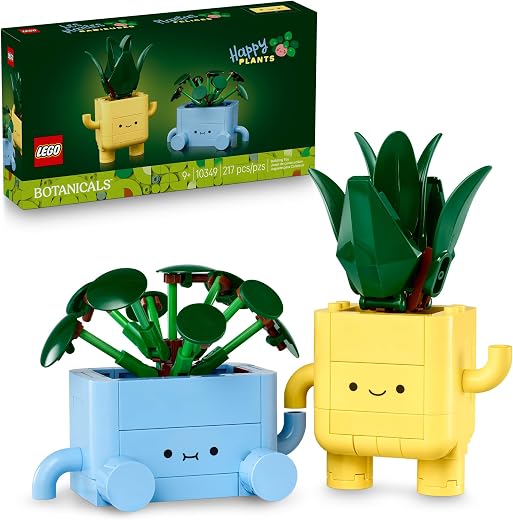 LEGO Botanicals Happy Plants Building Toy for Kids, Girls, and Boys 9+ - Playroom Decor for Desk or Shelf - Birthday Gift Idea for Young Gardeners...
