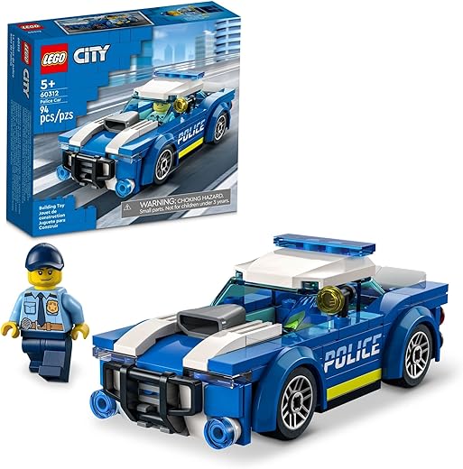 LEGO City Police Car Toy 60312 for Kids 5 Plus Years Old with Officer Minifigure, Small Gift Idea, Adventures Series, Car Chase Building Set LEGO City Police Car Toy 60312 for Kids 5 Plus Years Old with Officer Minifigure, Small Gift Idea, Adventures Series, Car Chase Building Set