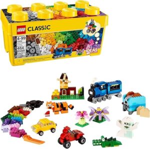 LEGO Classic Medium Creative Brick Box 10696 Building Toy Set - Featuring Storage, Includes Train, Car, and a Tiger Figure, and Playset for Kids,... LEGO Classic Medium Creative Brick Box 10696 Building Toy Set - Featuring Storage, Includes Train, Car, and a Tiger Figure, and Playset for Kids,...