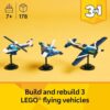 LEGO Creator 3 in 1 Aircraft Race Plane Toy - Building Toy with 3 Building Options, Airplane, Fighter Jet, or Helicopter - Gift Idea for Kids, Boys...