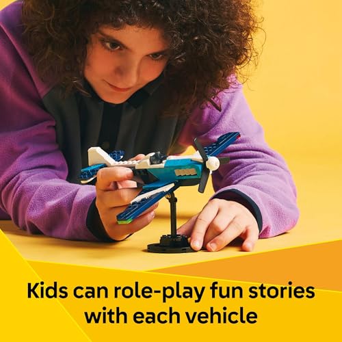 LEGO Creator 3 in 1 Aircraft Race Plane Toy - Building Toy with 3 Building Options, Airplane, Fighter Jet, or Helicopter - Gift Idea for Kids, Boys...