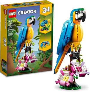 LEGO Creator 3 in 1 Exotic Parrot Building Toy Set, Transforms to 3 Different Animal Figures - from Colorful Parrot, to Swimming Fish, to Cute... LEGO Creator 3 in 1 Exotic Parrot Building Toy Set, Transforms to 3 Different Animal Figures - from Colorful Parrot, to Swimming Fish, to Cute...