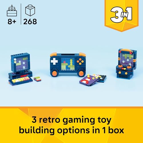 LEGO Creator 3 in 1 Retro Gaming Console Building Toy for Boys & Girls - Kids Build a Console, Mini Arcade Game, or Mini Computer - Gift Idea for...
