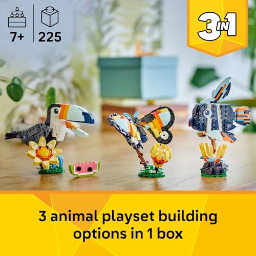 LEGO Creator 3 in 1 Wild Animals: Tropical Toucan Building Toy for Kids- Jungle Building Blocks & Learning Toy for Girls & Boys, Ages 7+ - Build 3... LEGO Creator 3 in 1 Wild Animals: Tropical Toucan Building Toy for Kids- Jungle Building Blocks & Learning Toy for Girls & Boys, Ages 7+ - Build 3...