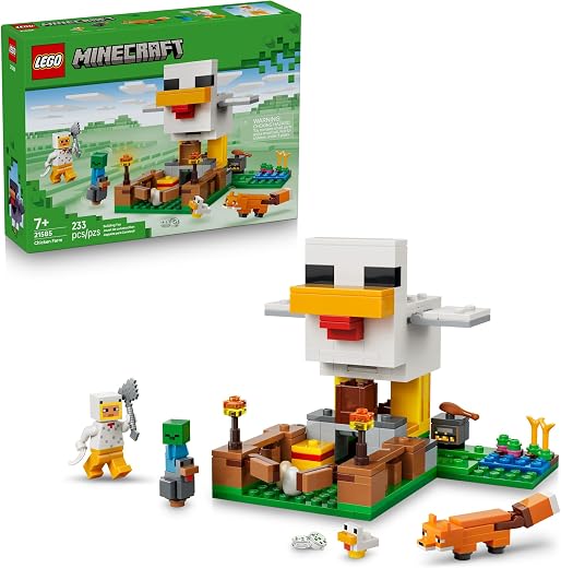 LEGO Minecraft Chicken Farm Building Toy for Kids - Video Game Playset & Figures for Boys & Girls, Ages 7+ - Gift for Birthdays - 21585 LEGO Minecraft Chicken Farm Building Toy for Kids - Video Game Playset & Figures for Boys & Girls, Ages 7+ - Gift for Birthdays - 21585