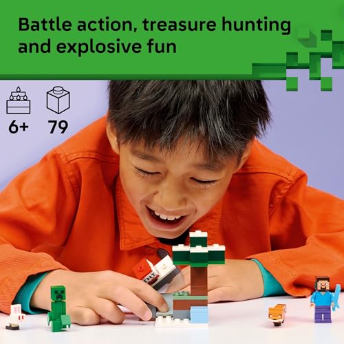 LEGO Minecraft Steve’s Taiga Adventure Building Toy for Boys & Girls - Video Game Playset & Toy Figures for Kids, Ages 6 + - W/2 Minifigures & 2... LEGO Minecraft Steve’s Taiga Adventure Building Toy for Boys & Girls - Video Game Playset & Toy Figures for Kids, Ages 6 + - W/2 Minifigures & 2...